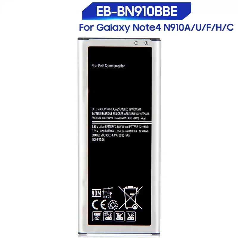 

Battery For Samsung Galaxy NOTE4 N910a N910V N910C NOTE 4 N910u N910F N910H EB-BN910BBE EB-BN910BBU EB-BN910BBC