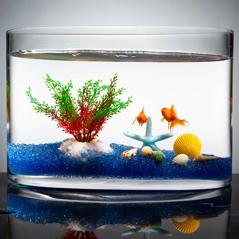 Маленькая Водонепроницаемая Современная чаша для рыбы стеклянные растения Guppy