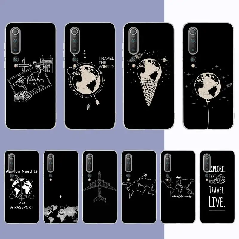 

Yinuoda World Map Travel Airplane Phone Case for Samsung S21 A10 for Redmi Note 7 9 for Huawei P30Pro Honor 8X 10i cover