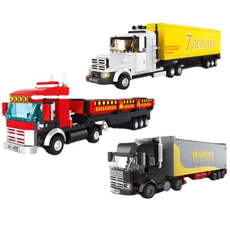 

City Engineering Truck Building Blocks Transportation Vehicle Construction Car Toys Assembling Educational for Children Kids