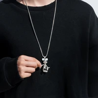 hip hop sweater chain for men movable animal necklaces punk pendant necklace for male cool jewelry accessories