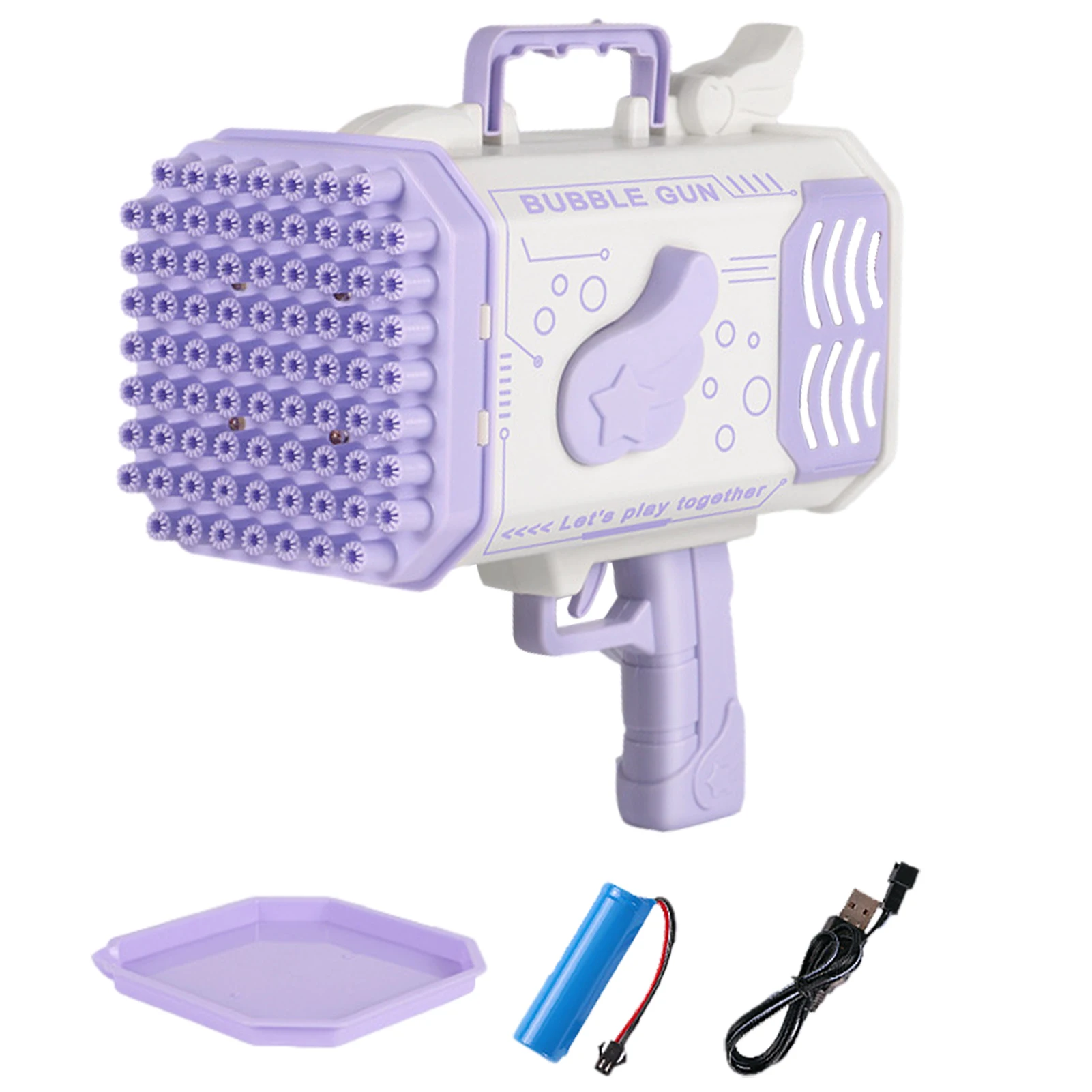 

77 Holes Angel Bubble Guns Chargeable Bubble Machine For Outdoor Summer Toys Electric Bubble Blower Toys For Kids Summer Outdoor