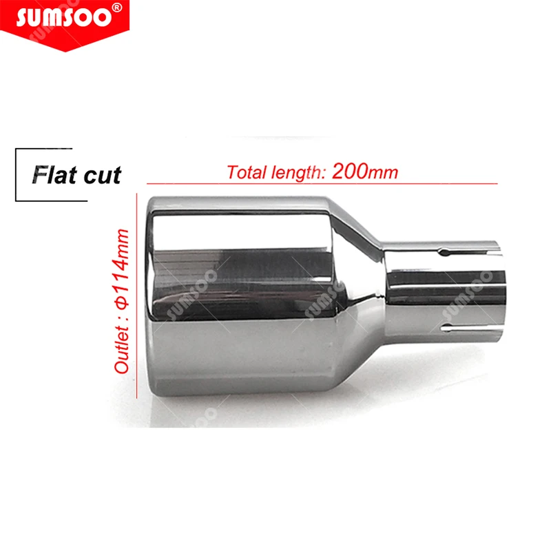 

Оригинальный выпуск SUMSOO 114 мм Универсальные модификации автомобильные аксессуары серебряный кудрявый фланец глушитель выхлопной трубы наконечник из нержавеющей стали
