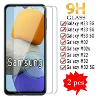 2 1pc screen protector for samsung galaxy m02 m02s m22 m23 m32 m33 m53 tempered glass for samsung m 02 s 22 23 32 33 53 5g cover