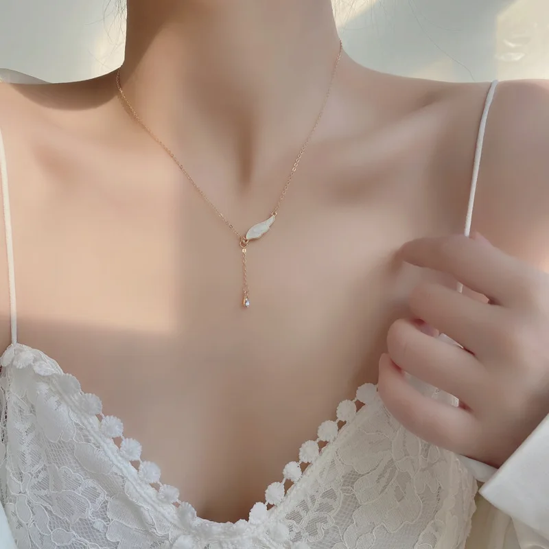 

Женское ожерелье с подвеской в виде Белого Крыла, золотистого цвета