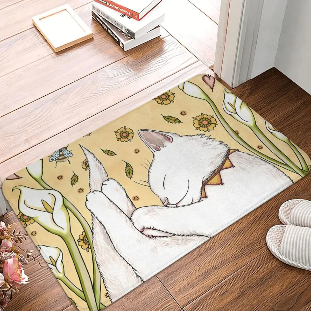 

Art Bath Non-Slip Carpet Butterflies And Bees Living Room Mat Entrance Door Doormat Home Decor Rug