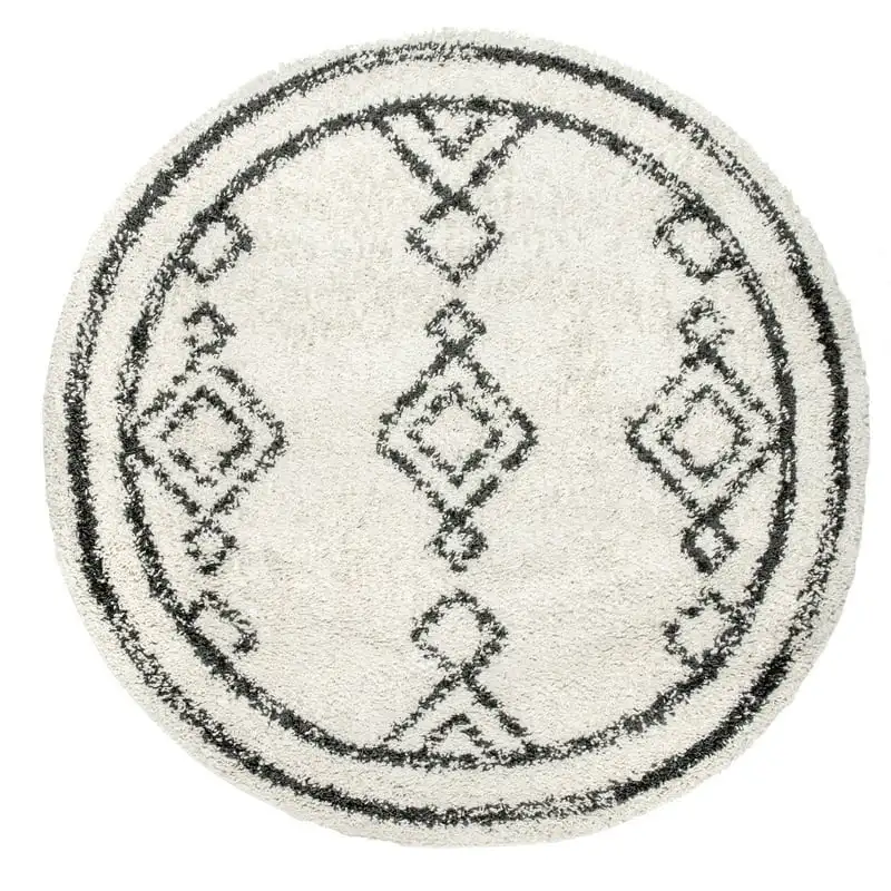 

Moroccan Diamond Shag Area Rug, 8', Off White