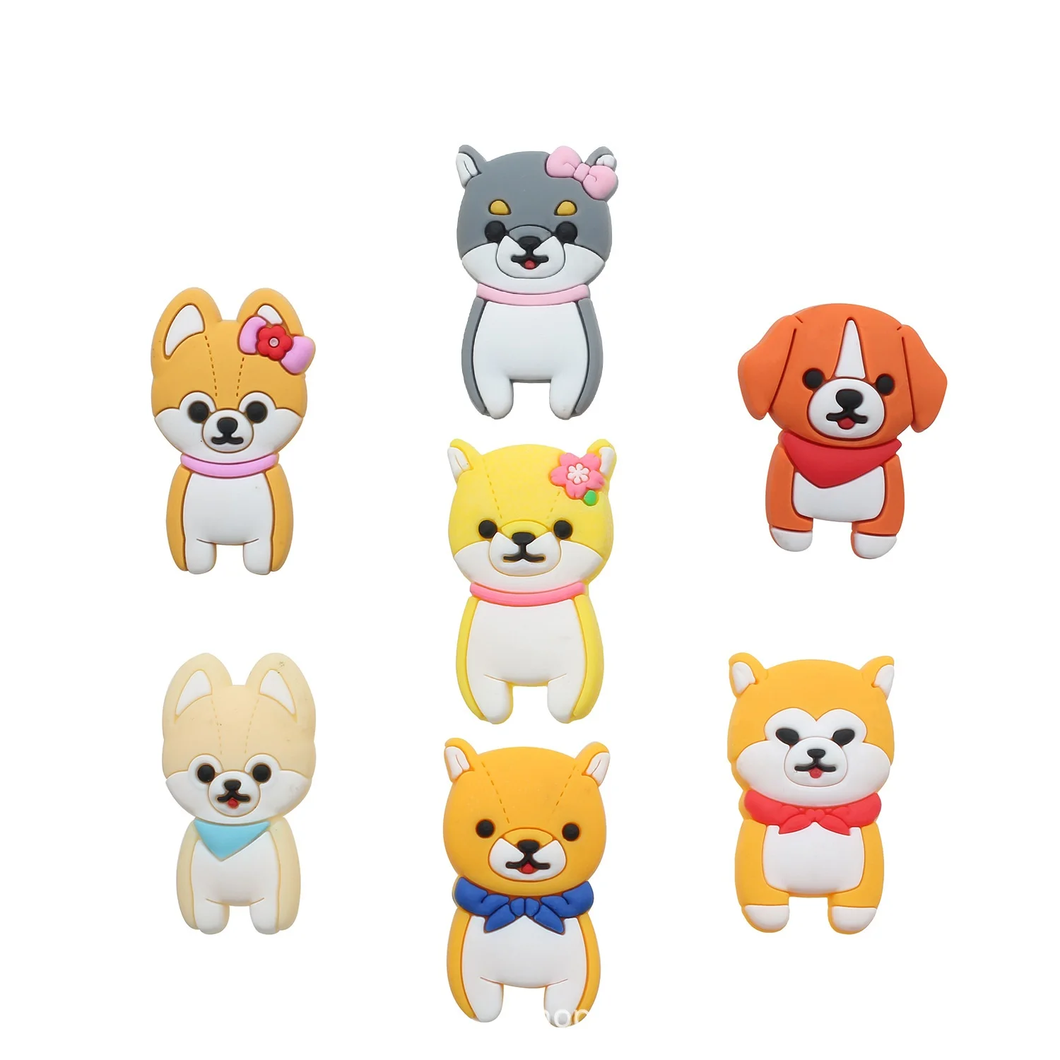 

10PCS Animals Dog PVC Shoe Charms for Corc Off-Road Vehicle Croc Jeans Sandals Decorations Ornaments Kids Gift Wholesale