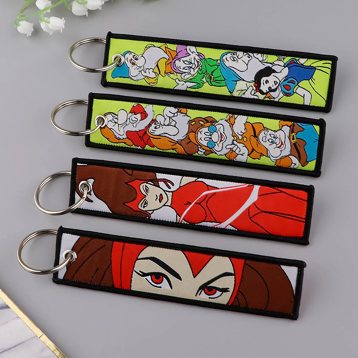 

Embroidered Cute Keyring Keychains for Motorcycles keys Tag For Women Key Fobs Fashion Accessories Jewelry For Friends Gifts