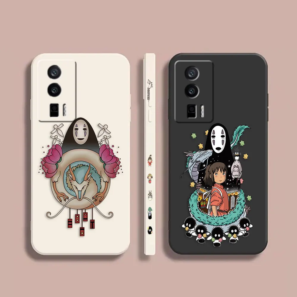 

Case For Redmi K60E K50 K40S K40 K30 K20 10C 9 8A 8 10 Pro 4G 5G Colour Simple Liquid silicone Case Spirited Away Without A Face
