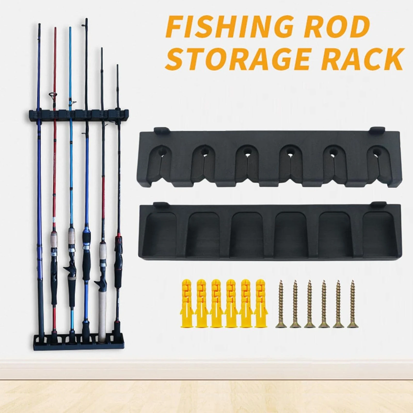 

FOCARP Fishing Rod Support 6 Rod Rack Vertical Horizontal Fixed Stand Fishing Rod Holder Bracket Fishing Gear Bracket