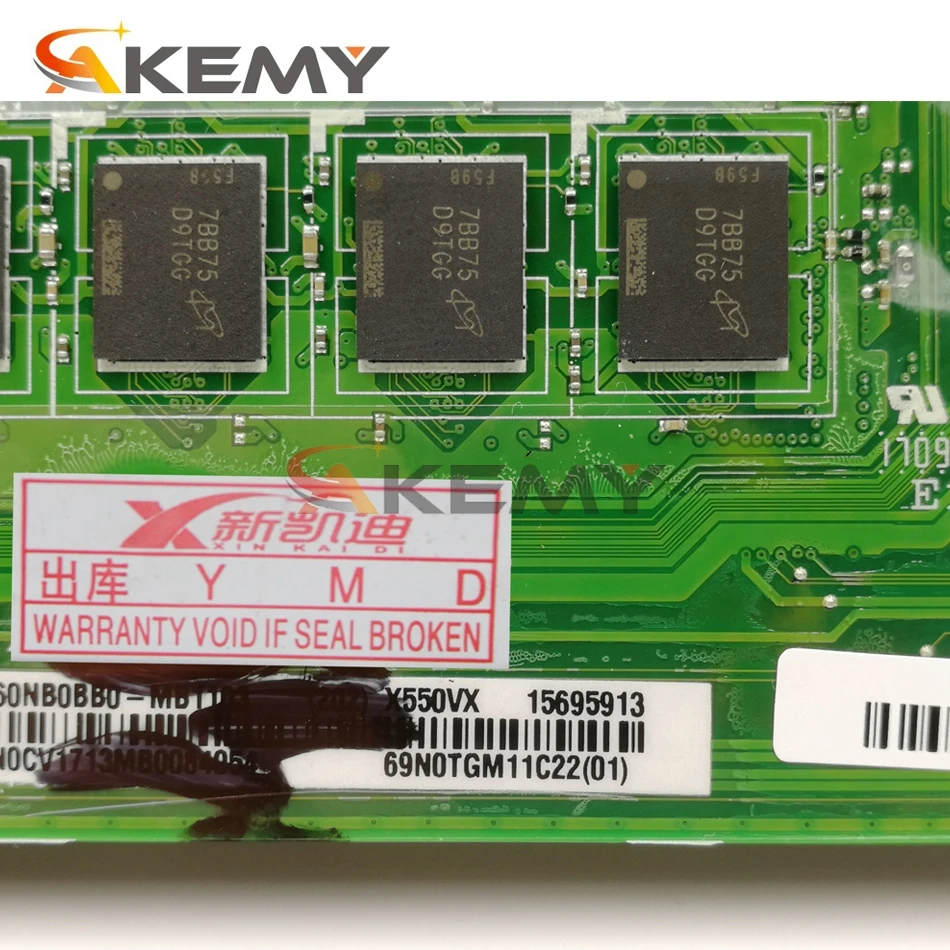 Материнская плата Akemy X550VX для ноутбука ASUS X550V FH5900V оригинальная материнская 4GB-RAM