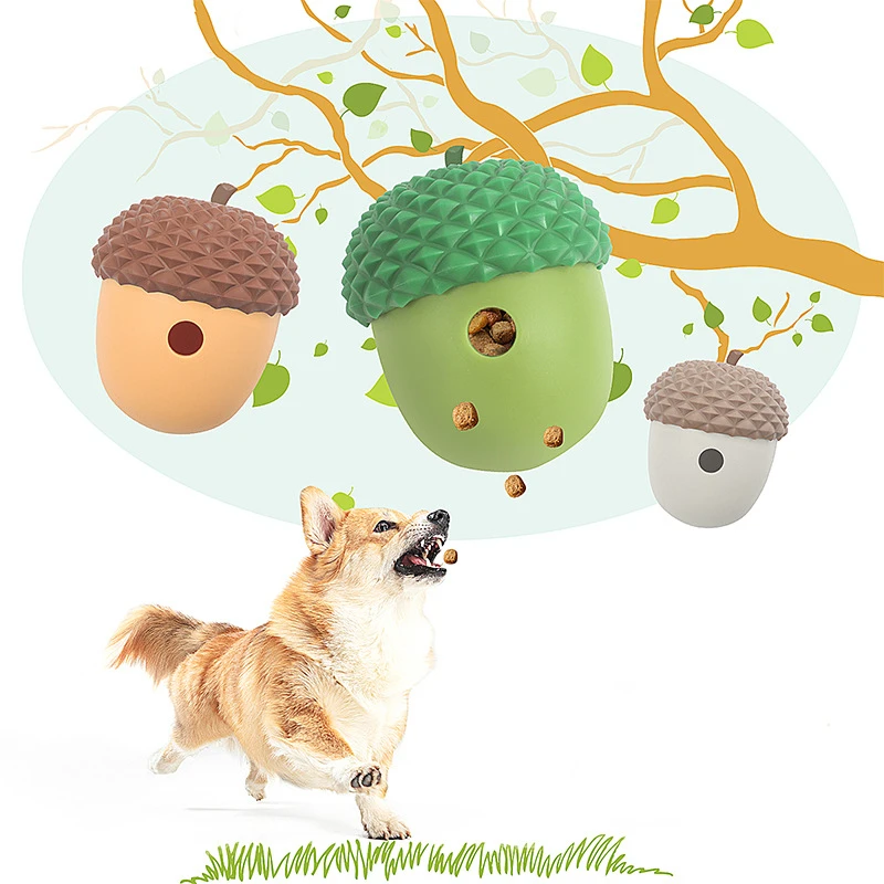 

Dog Toys Leaking Food Ball Funny Interactive Pet Slow Feeder Bowl Puzzle Toy Pinecone Pet Tooth Cleaning Chew Toys Pet Supplies