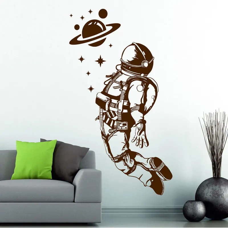 

Cosmic Space Stars Planets Astronaut Spaceman Wall Sticker Vinyl Decal Home Decor Boys Children's Room Playroom Mural