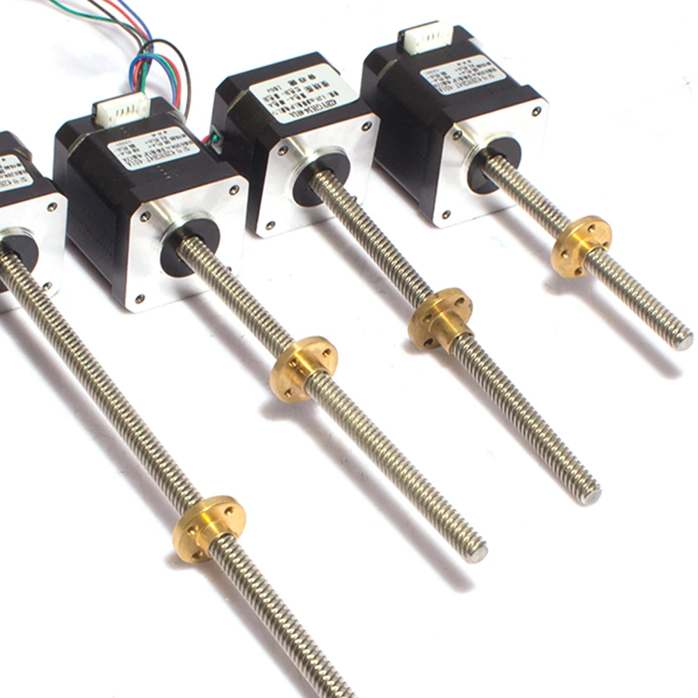 Guia do Motor Deslizante mm t8 Parafuso de Chumbo Kit Cobre Porca 17hs6401s 60 mm Altura 100 200 300 mm Rosca Peças Impressora 3d Cnc Xyz Nema17