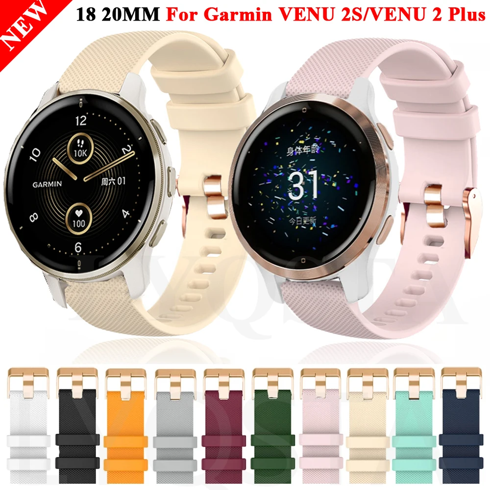 

Ремешок силиконовый для смарт-часов Garmin Vivoactive 3 CAME 2S SQ Venu2 Plus, Forerunner, 645 м, 245 м, 18 дюймов, 20 мм