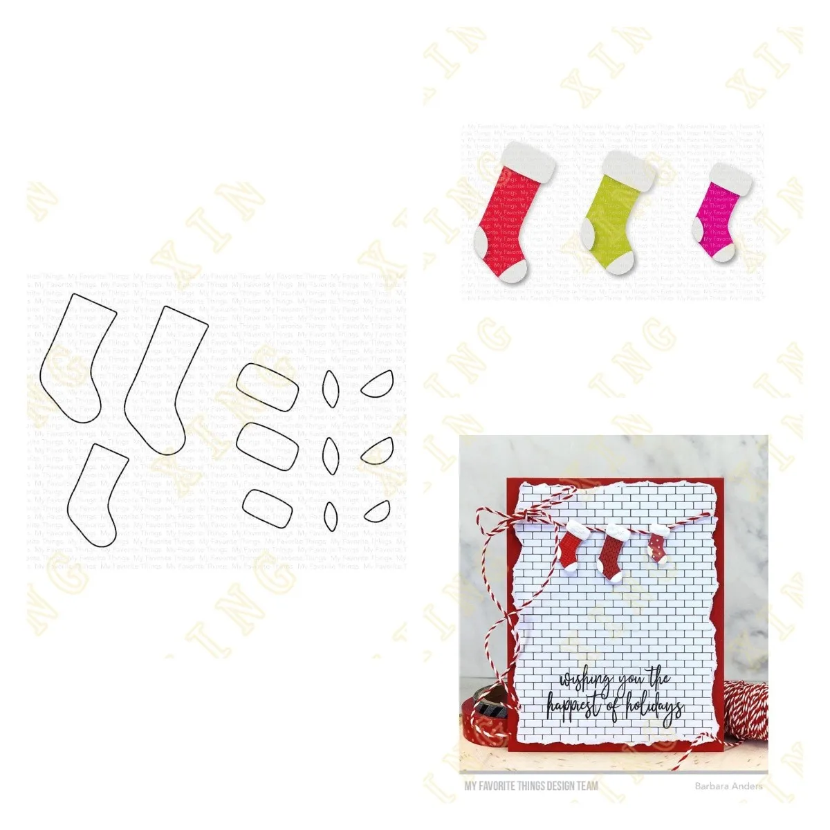 

Stocking Trio New Arrival Metal Cutting Dies Scrapbook Diary Decoration Stencil Embossing Template Diy Greeting Card Handmade