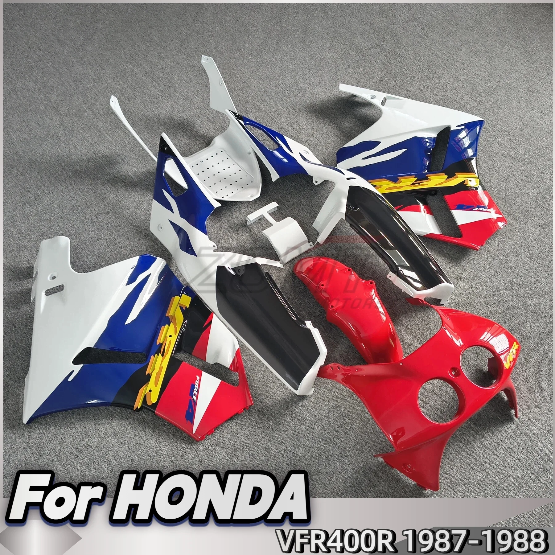 Фото НОВЫЙ Комплект обтекателей ABS для HONDA Repsol Red Blue VFR400R NC24 VFR400 R V4 VFR400RR RVF 87 88 VFR 400 R RR RVF400R 400R CC 1987 1988 №2