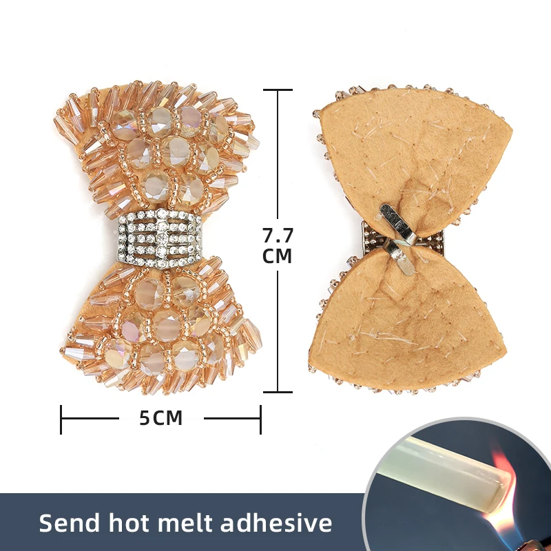 Shoe Decorations Rhinestone Shoes Flower Toe Uppers with Drill Bow Women's Shoes DIY Handmade Self-adhesive Button Decoration