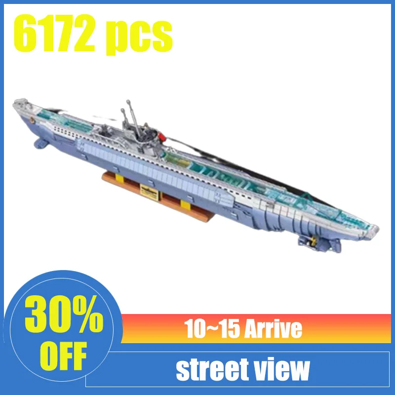 

6172pcs Military Warship Army Navy Strategic Nuclear Submarine Model WW2 Weapon Ship 628001 Building Blocks Toys for Boys Gifts