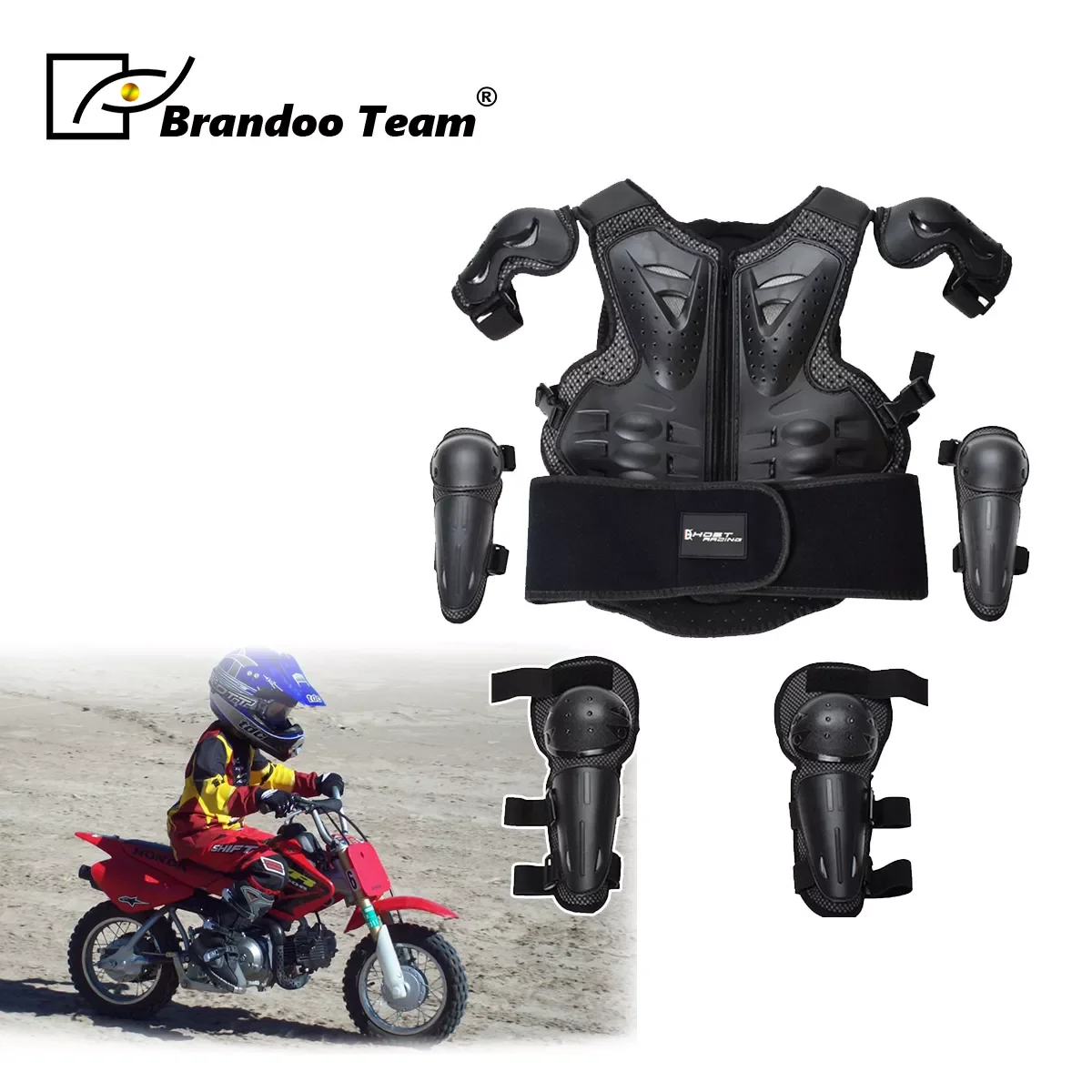 

Children Full Body Protector Vest Armor Kids Motocross Armor Jacket Chest Spine Protection Gear elbow shoulder Knee guard