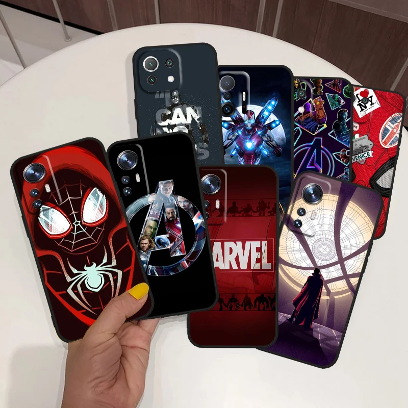 

Avenger Marvel Superhero For Xiaomi Mi 12 12T 11 10 11T 10T 9T 9 8 Note 10 Ultra Pro Lite TPU Soft Silicone Black Phone Case