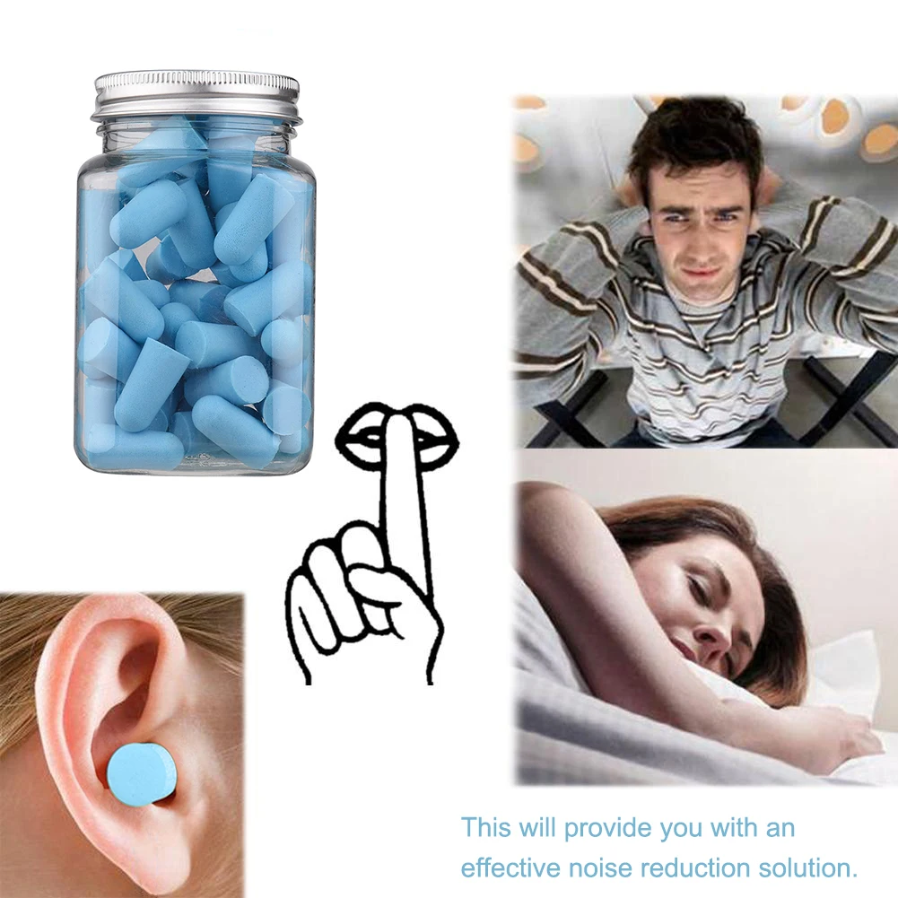 

60/120/30Pcs Soft Sponge Earplugs Sleeping Slow Rebound Ear Plugs For Sleeping Travel Sleeping Protection Antinoise Ear Plugs
