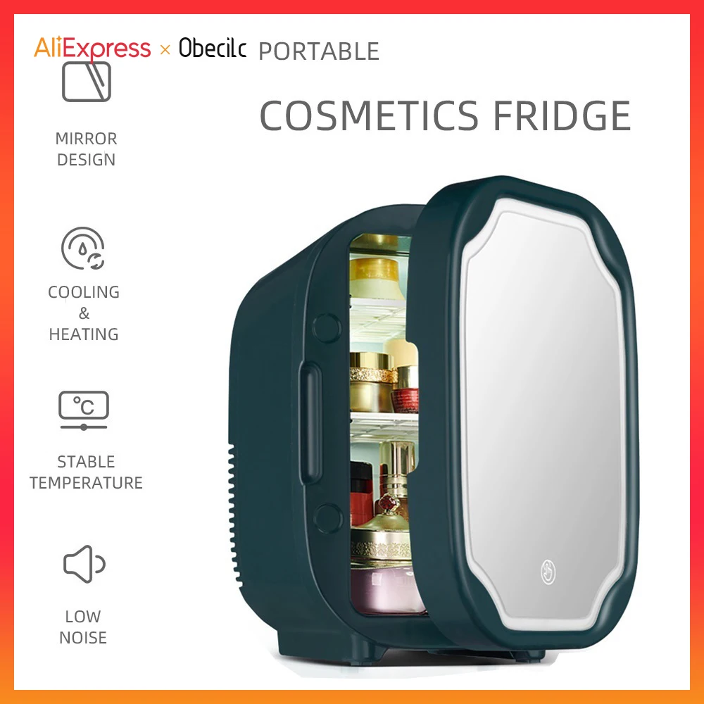 Холодильник для косметики компактный 8 л со светодиодным зеркалом |