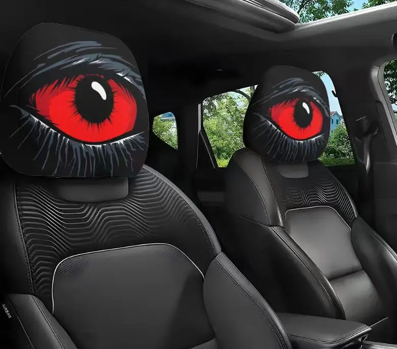 

Универсальные Чехлы На Автомобильные Сиденья (2 Шт.) С Двусторонним Принтом, Милым Дизайном В Виде Мультяшных Глаз