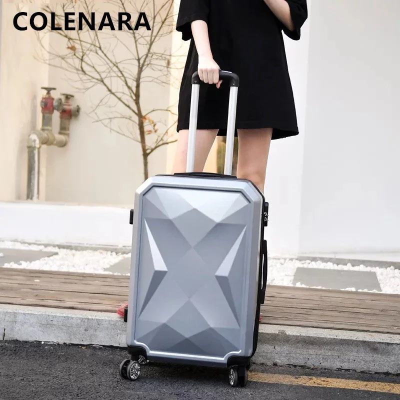 COLENARA 20/24/26/28Inch New Suitcase Men's Fashion Trolley Case Set Women's Portable Makeup Bag with Wheels Rolling Luggage