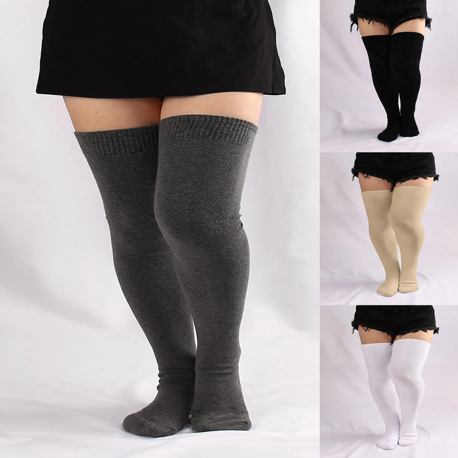 

Чулки до колен, кружевные женские чулки выше колена для полных женщин, хлопковые носки, очень толстые рождественские чулки