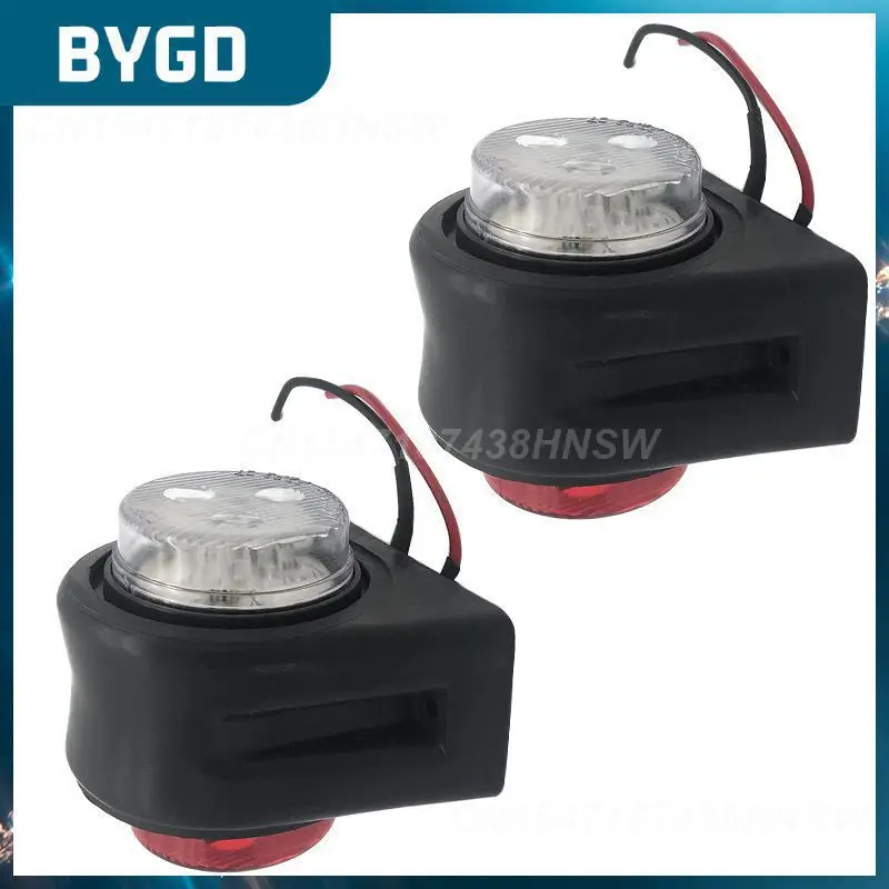 

2PCs Wearproof Auto Side Marker Lights 12LED 10-30V Flat Lamp Indicator for Car Bus Truck Trailer Lorry Side Marker Light