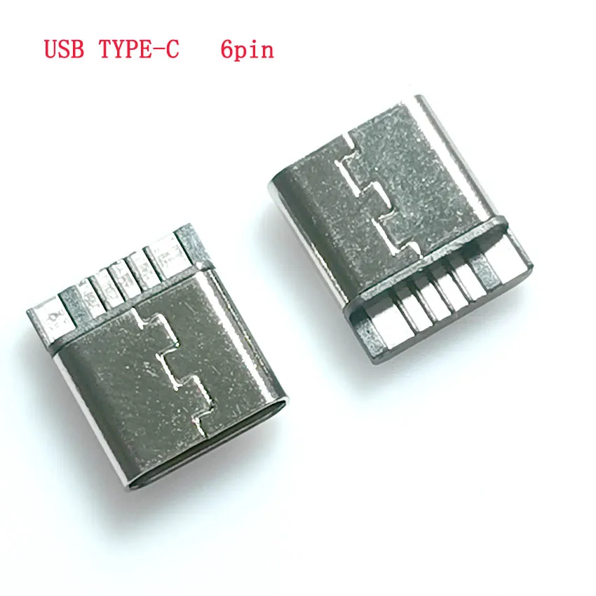 

5 шт., Женская основа USB Type-C, 2Pin/6pin, короткий корпус, 10,0 простая модель