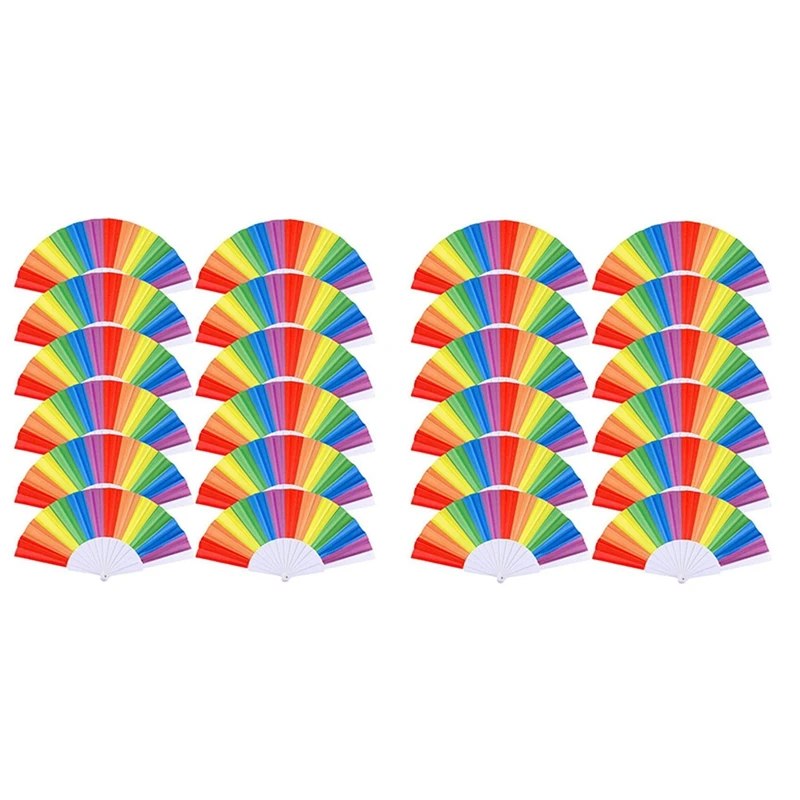 

20 Pack Rainbow Folding Fans , Hand Held Pride Fan Gay Pride LGBT Fans For Parties Festival Events Dance Supplies