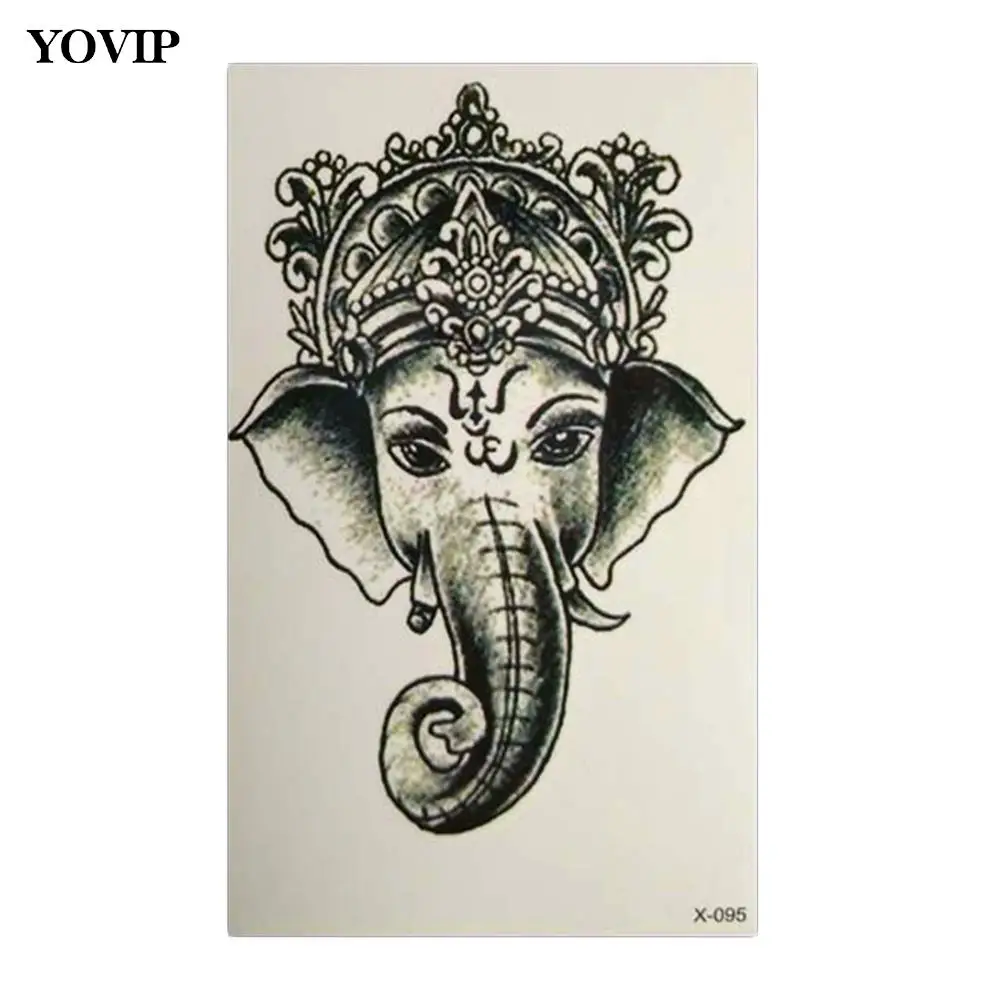 

Девушка женщины водонепроницаемый передачи флэш временная татуировка в виде Ганеши воды слон поддельные татуировки стикер 1 шт