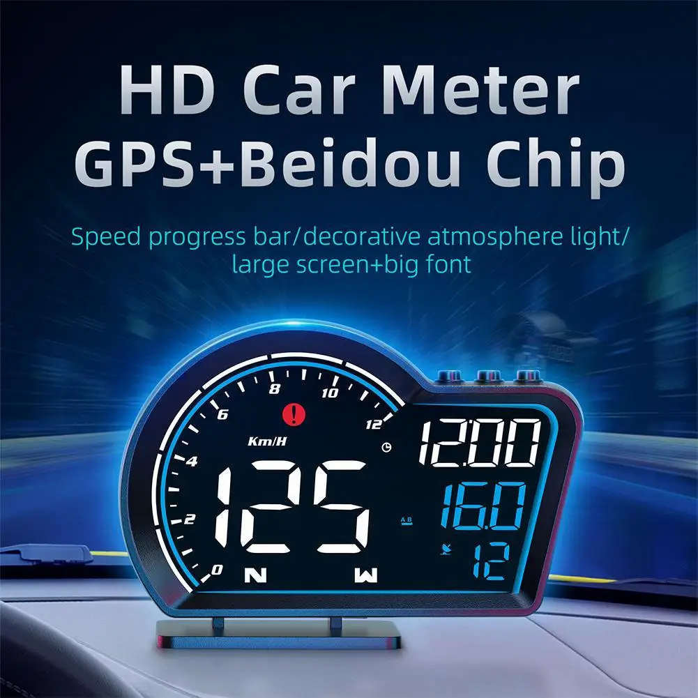 

G16 Car HUD Head Up Display Beidou + GPS Dual System Smart Gauge Display With KMH MPH OverSpeed Alarm Compass