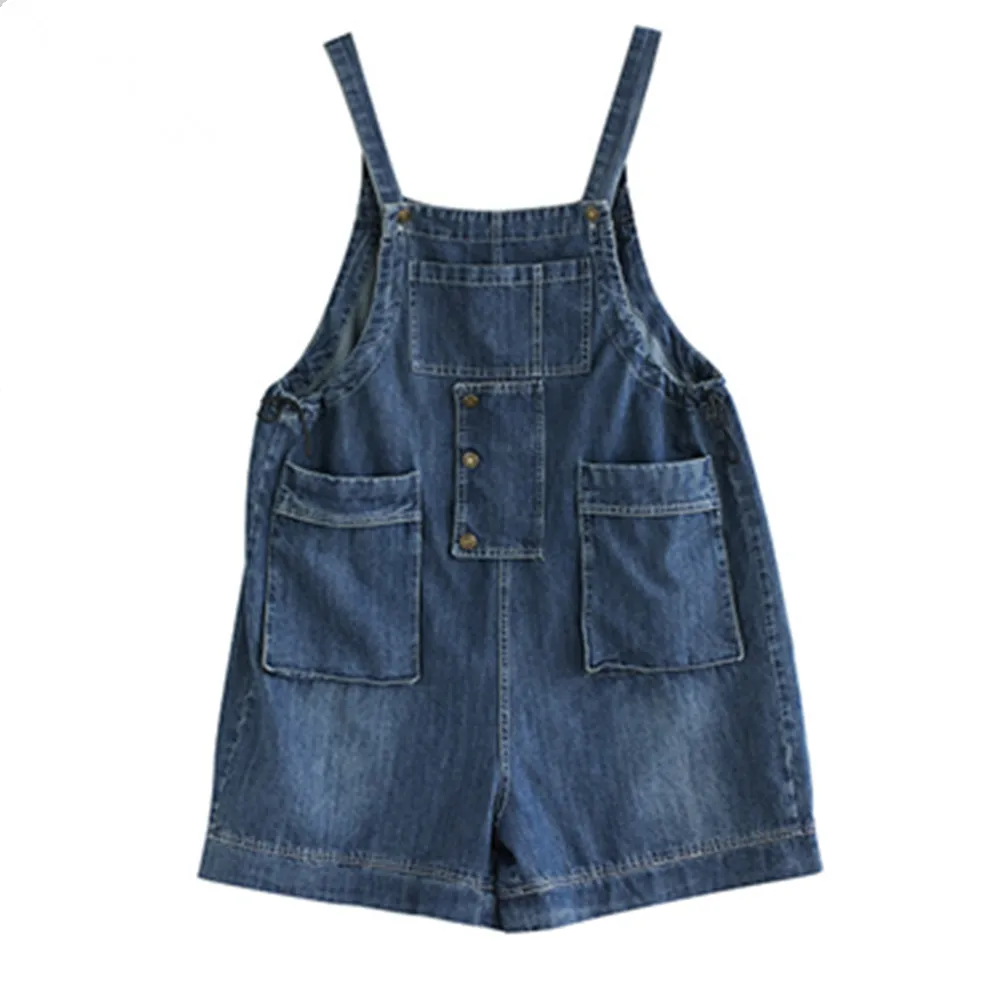 

Loose Blue Denim Jumpsuit Overall for Women 2023 Korean Style Romper Shorts Casual Baggy Wide Leg Playsuit Female Jeans
