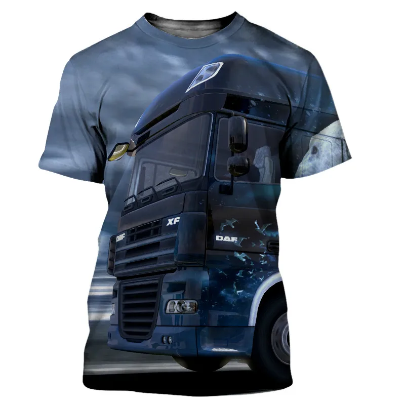 

Men's Summer New 3D Printing T-shirt Street Heavy Truck Fashion Comfortable Casual Short-sleeved Handsome Personality Clothing