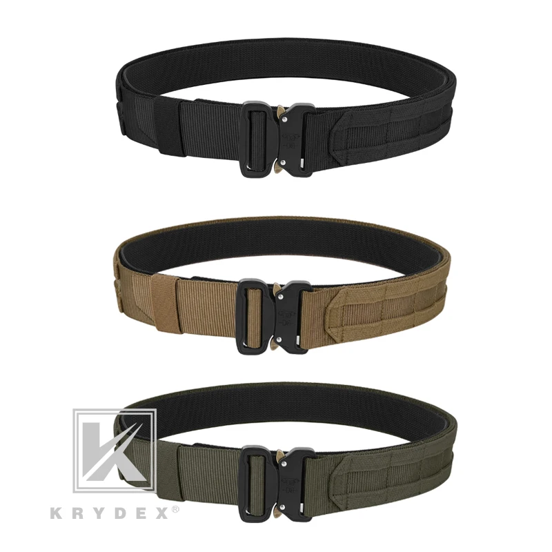 

Тактический мужской ремень KRYDEX 1,75 дюйма и 1,5 дюйма, внешний и внутренний ремень для мужчин 2 в 1, быстросъемная Пряжка, надежная ремня MOLLE, реме...