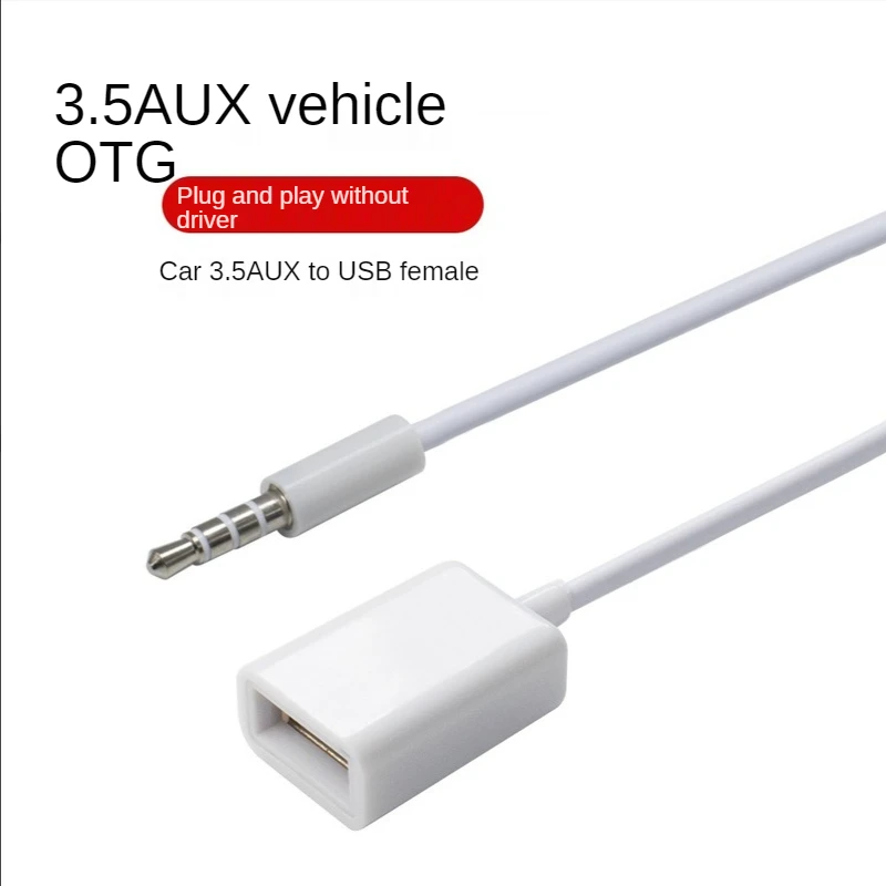 

15cm 3.5mm 2.0 Cord Line Audio AUX Jack Male To USB Auto Car Accessories Type A Female OTG Converter Adapter Cable Wire