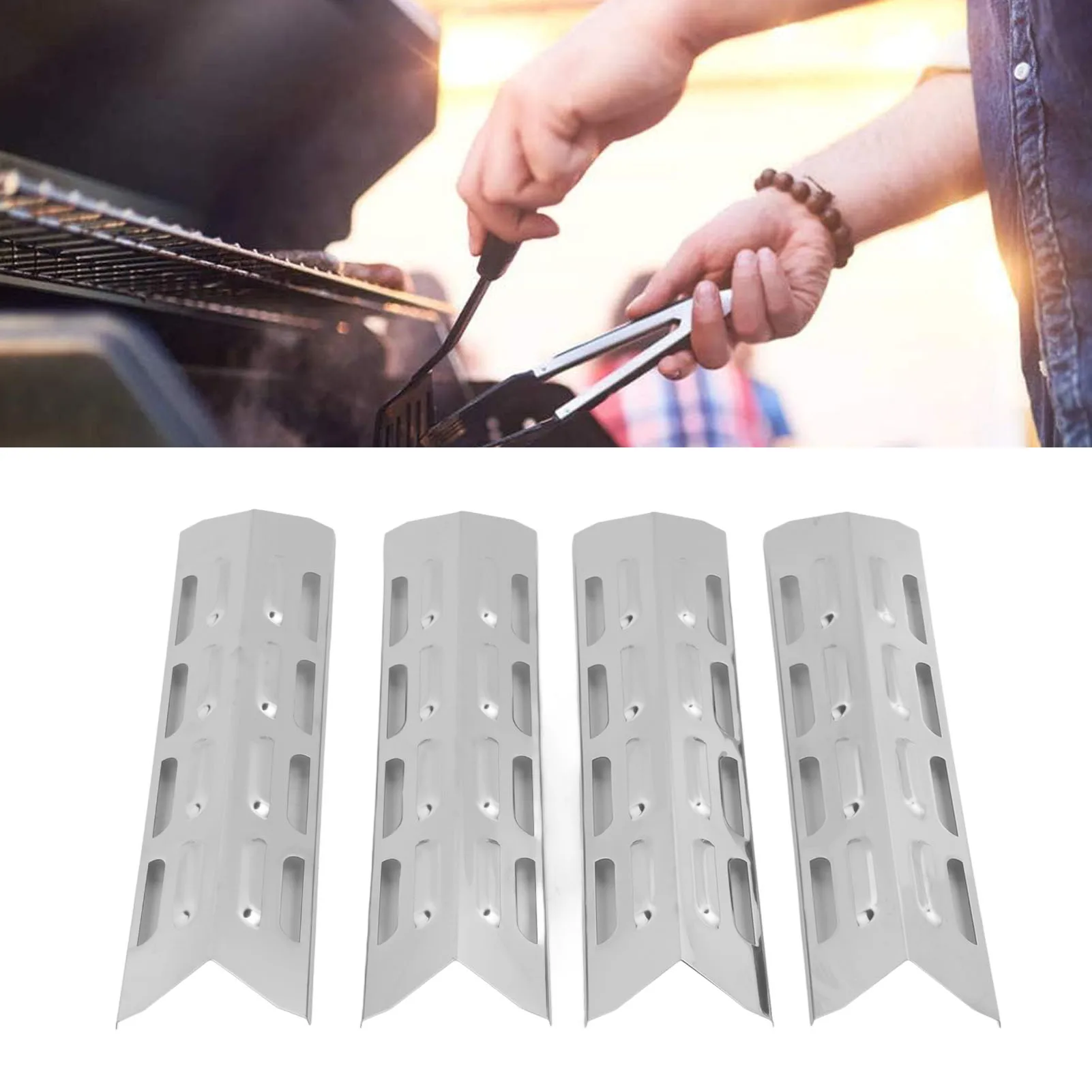 4 шт. крышка горелок для гриля нагревательная пластина щит палатка нержавеющая