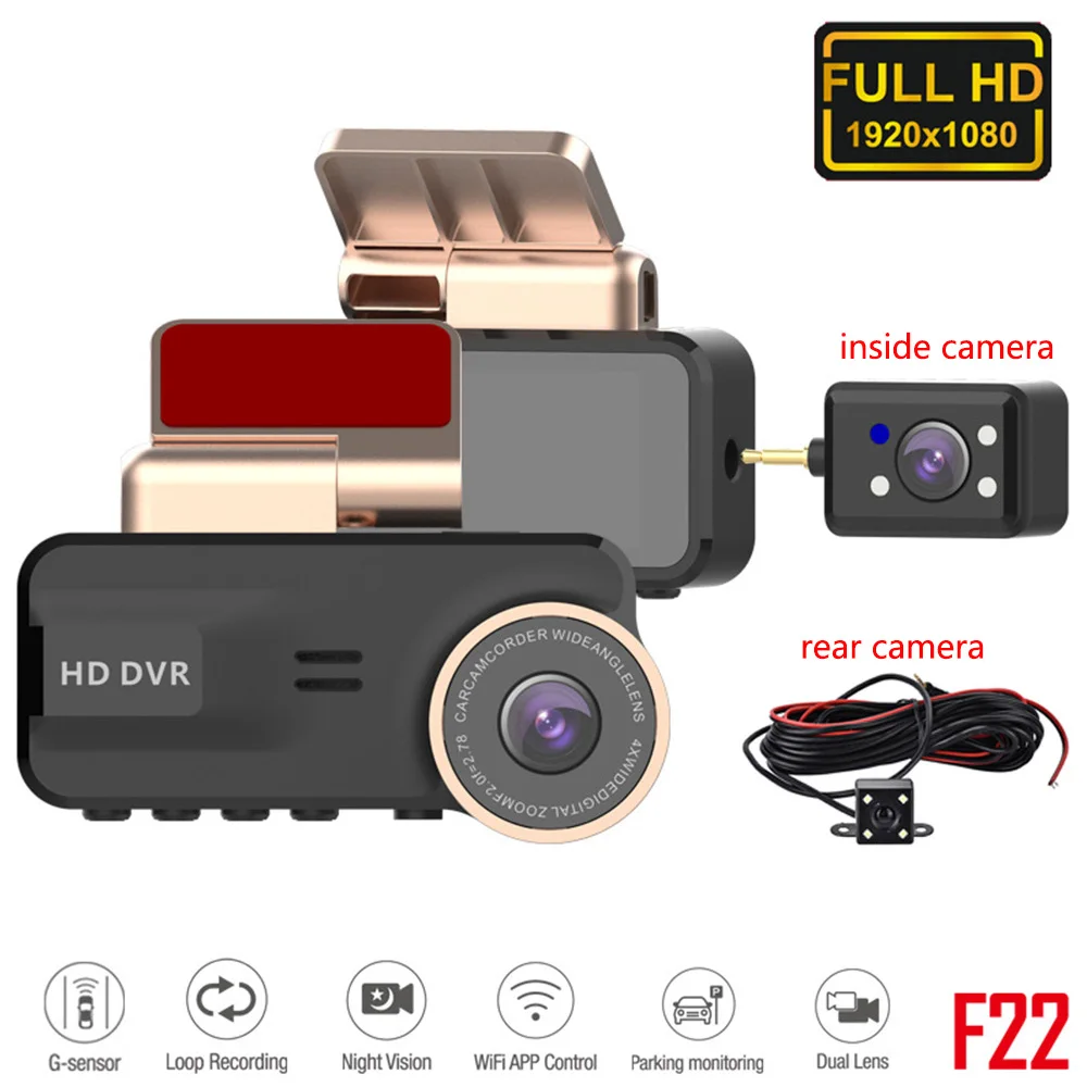 

Full HD 1080P Dual Lens Dash Camera for Cars WIFI&APP Dash Cam Digital Video Recorder Rear View Camera Dashcam G-Sensor Car DVRs