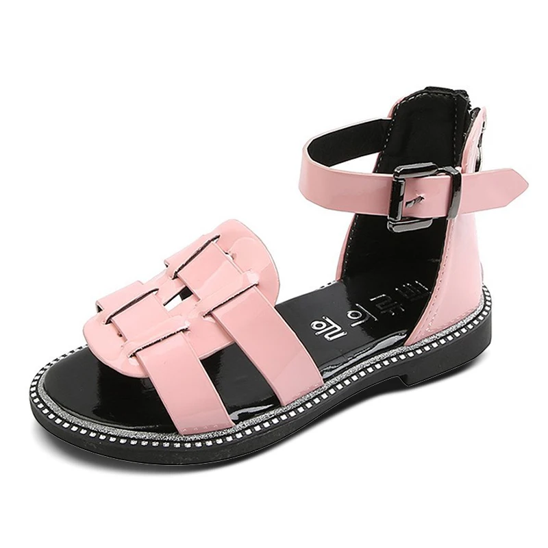 

Roman Girl Sandal Fashion Casual Child Sandal Zip Kid Shoes Soft Bottom Light Girl Shoes Summer Girl Kid Sandal for Children