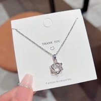 stainless steel star pendant necklace for women jewelry necklaces zirconia luxury choker korea