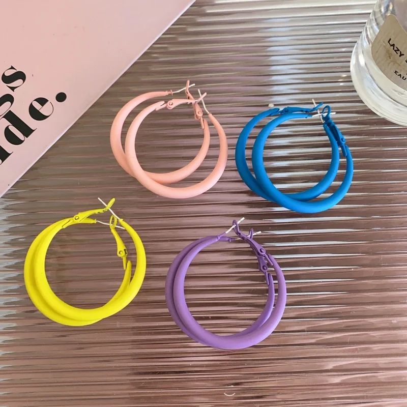 Дофамин преувеличенные большие серьги-кольца женские летние приморские