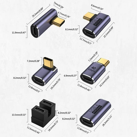 Мини-адаптер передачи данных Type-c, 40 Гбит/с, адаптер-удлинитель типа C «мама-папа» для устройств процесс позолоты