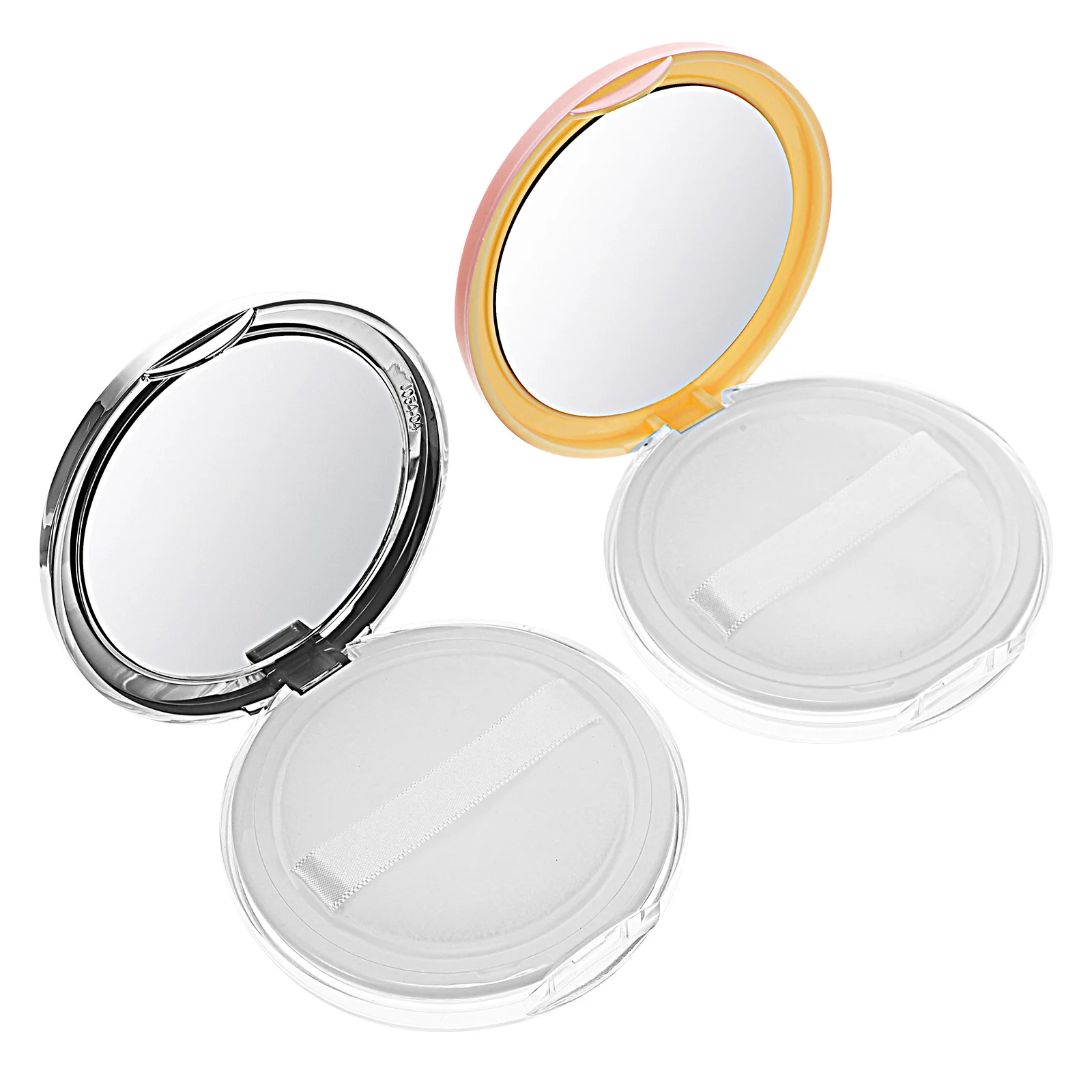 

2pcs Empty Powder Container Powder Box Loose Powder Case Makeup Powder Case with 2pcs Puffs