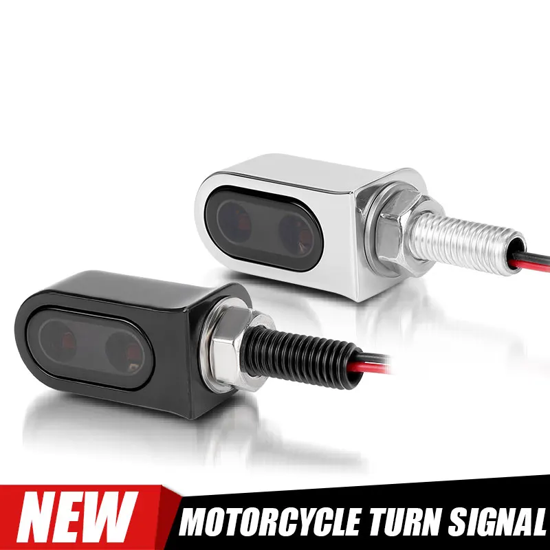 

2/4Pcs 8MM Motorcycle LED Turn Signal Lights Flashing Amber Indicator Lamp Universal For Kawasi Suzuki Bobber Cafe Racer 12V