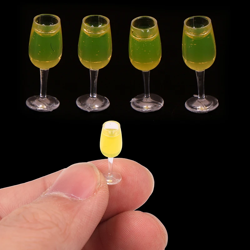 

4 шт. мини-бокал для красного вина, имитация мебели, бокал для вина, бокал для кукольного домика, украшение 1:12, Миниатюрные аксессуары для кук...