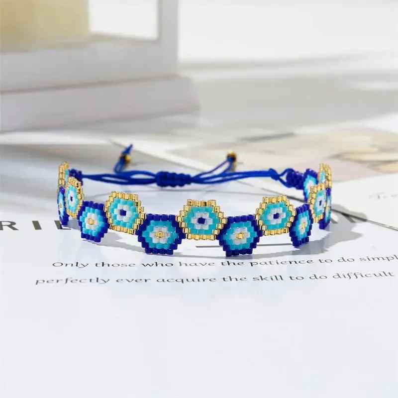 Фото ALIYA богемный браслет от сглаза Pulsera женский очаровательный браслет Миюки из бисера ручной работы дружба модные украшения изысканный набор браслетов №2